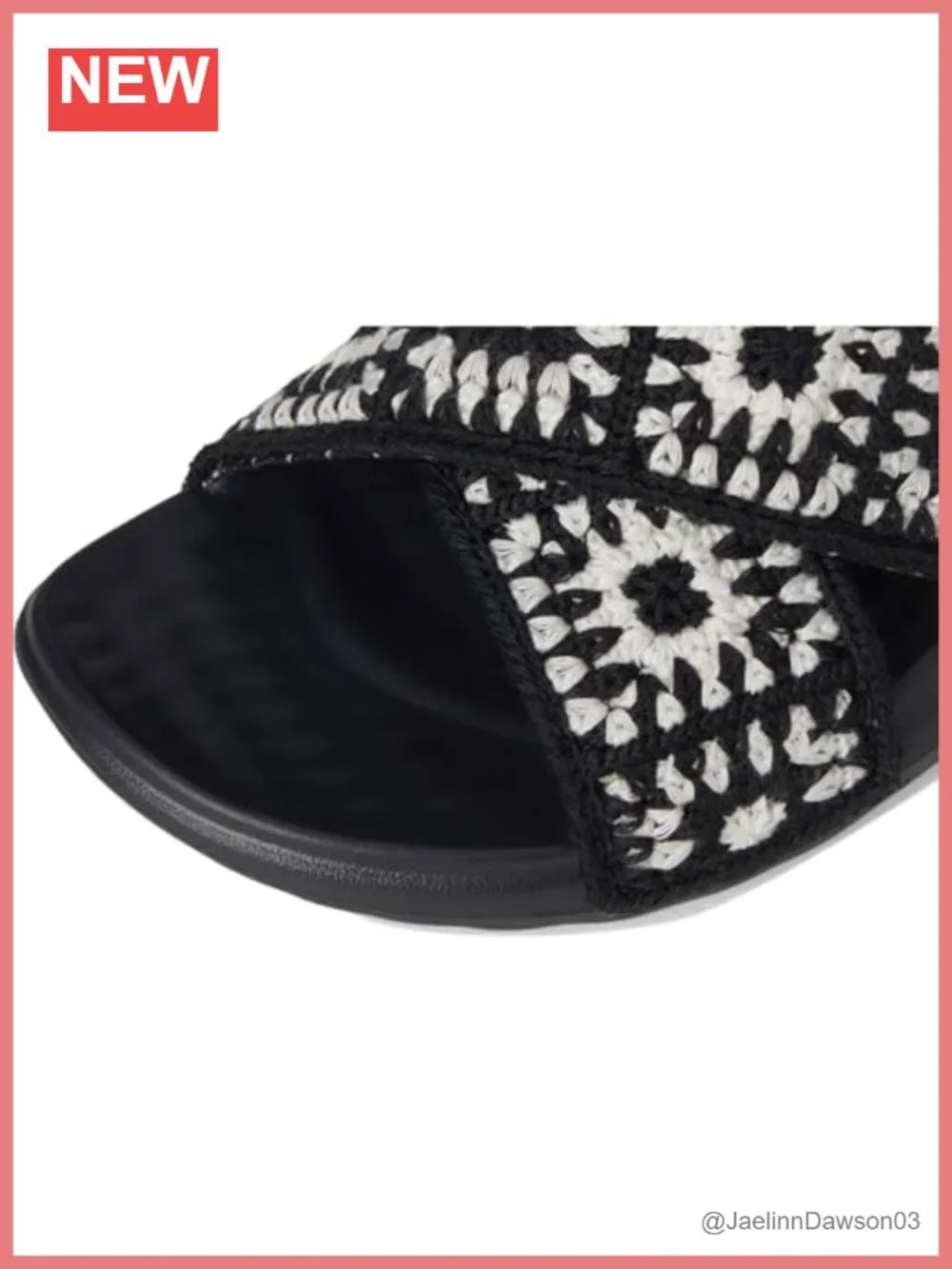 HEYDUDE Christi Slide Crochet Women's Slip-On Sandals Faux Leather Lightweight